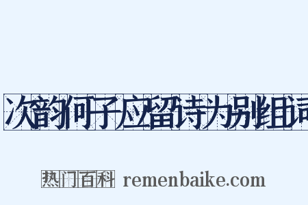 次韵何子应留诗为别组词是什么意思的图片